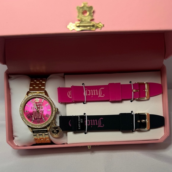 Juicy Couture Gold Watch with Pink Dial and Straps